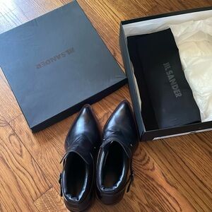 Jil Sander Black Boots with box, dust bag, etc. 37.5 pointy calf boots